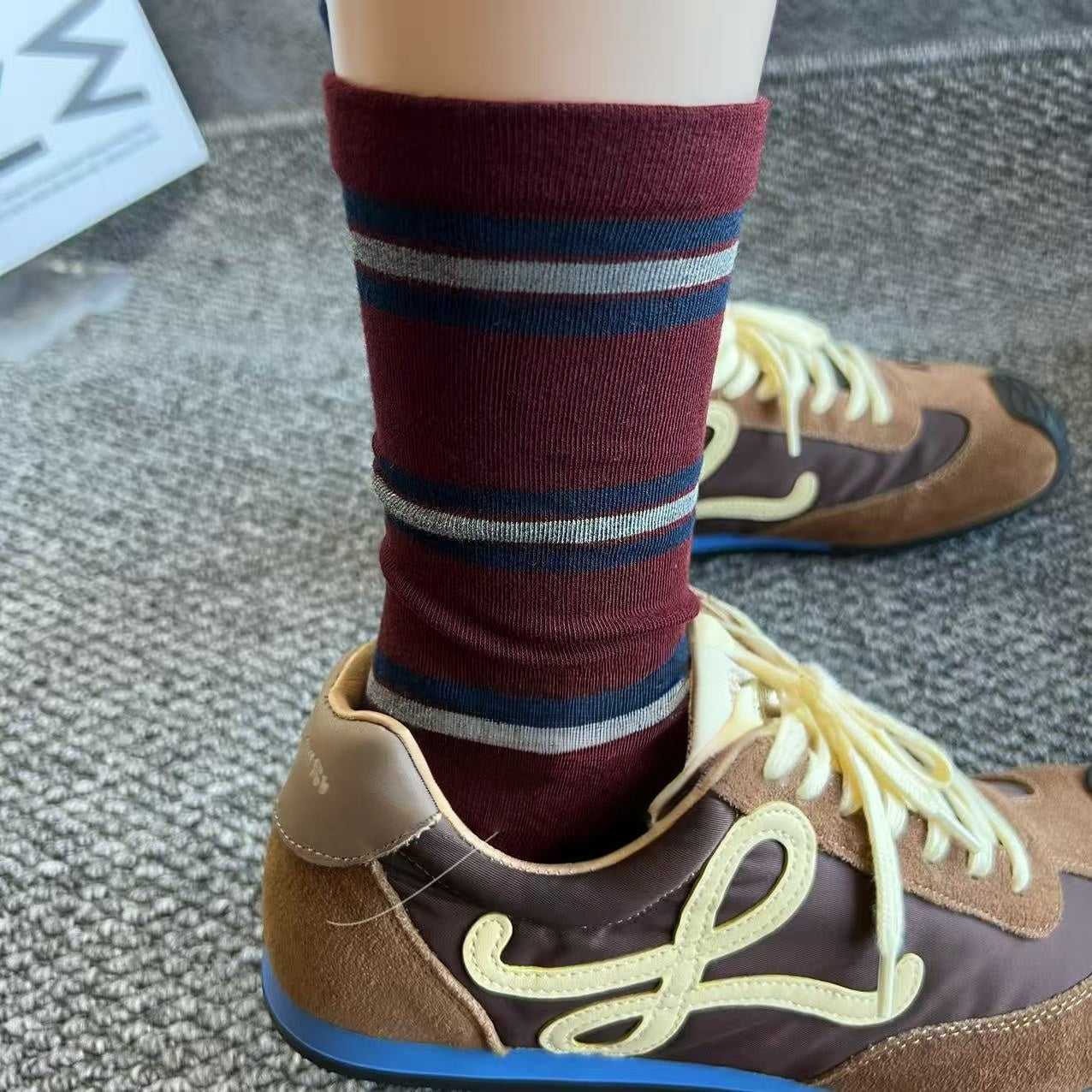 Cute Funky Knitted Crew Socks Unique Vivid Colorful Pattern Funny Novelty Fashion Socks