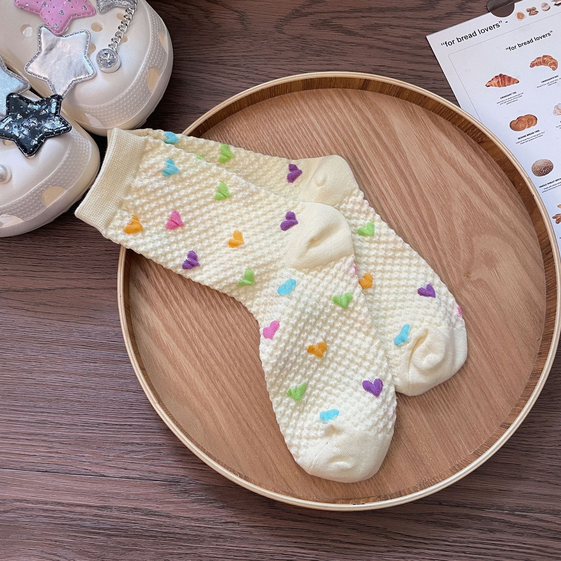 New Korean Style Love Heart Socks Soft Cotton Colorful Vivid Tone Women's Casual Socks