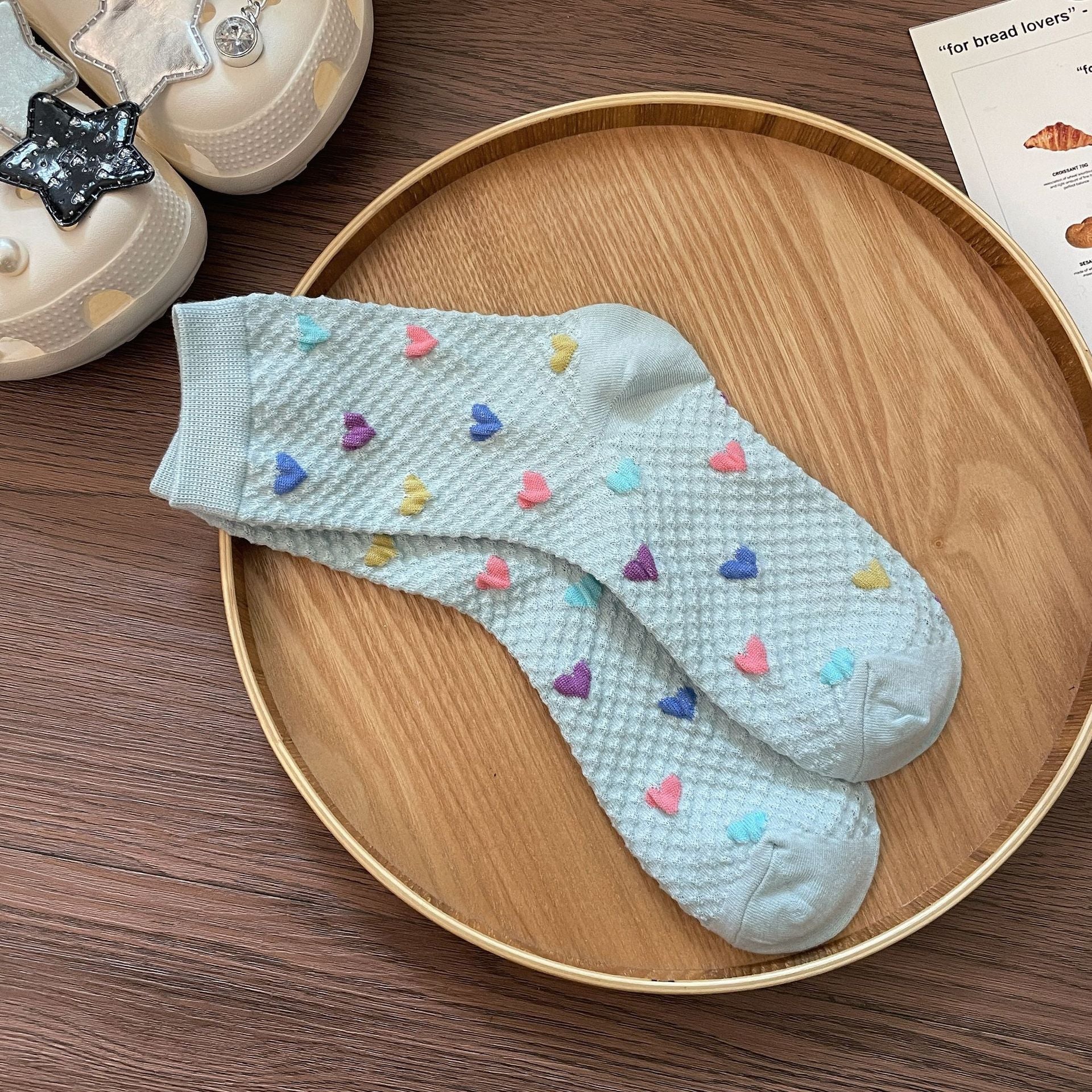 New Korean Style Love Heart Socks Soft Cotton Colorful Vivid Tone Women's Casual Socks