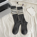 Women's Elegant Knee High Socks Striped Solid Minimalist Versatile Stylish Multi Pastel Colors