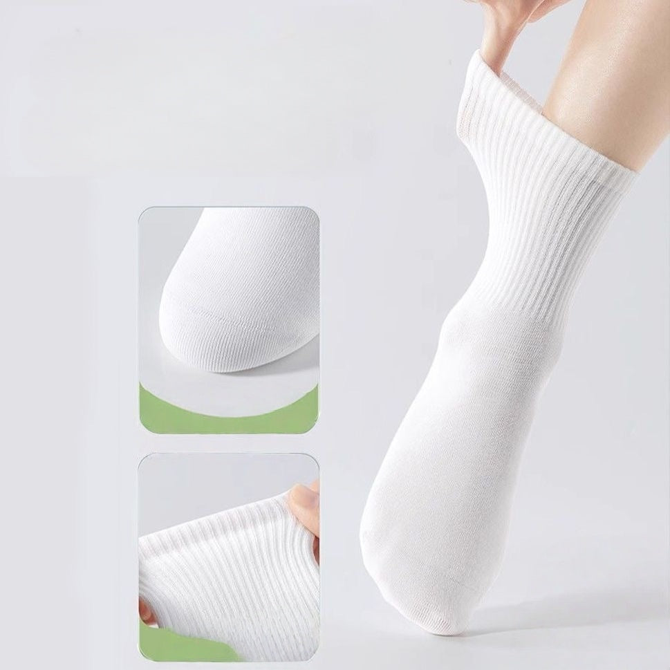 Autumn Winter Men's Mid-Calf Socks Casual Sweat-Absorbent Boneless Seam Single Needle Knit Socks