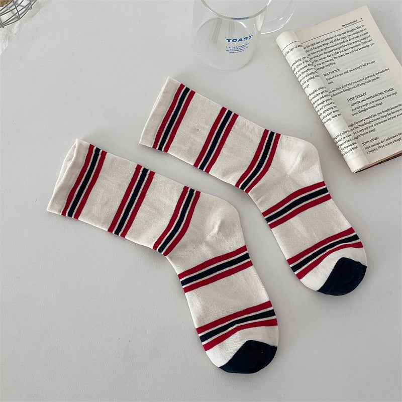 Cute Funky Knitted Crew Socks Unique Vivid Colorful Pattern Funny Novelty Fashion Socks