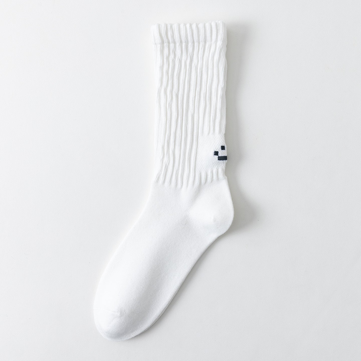 100% Cotton Casual Socks Solid Color Cartoon Face Print Anti-Bacterial Odor-Resistant Sweat-Absorbent Breathable