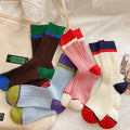 Women's Soft Mid-Calf Socks New Color Matching Sweet Candy Tone Versatile Daily Wear